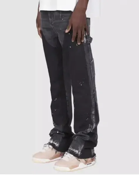 Elastic Patchwork Flared Pants