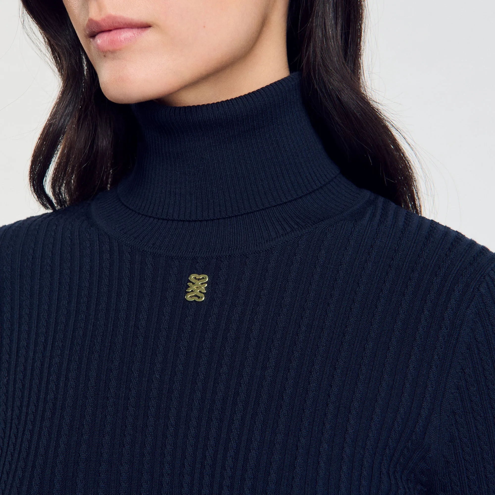 Eline Turtleneck Sweater Navy Blue