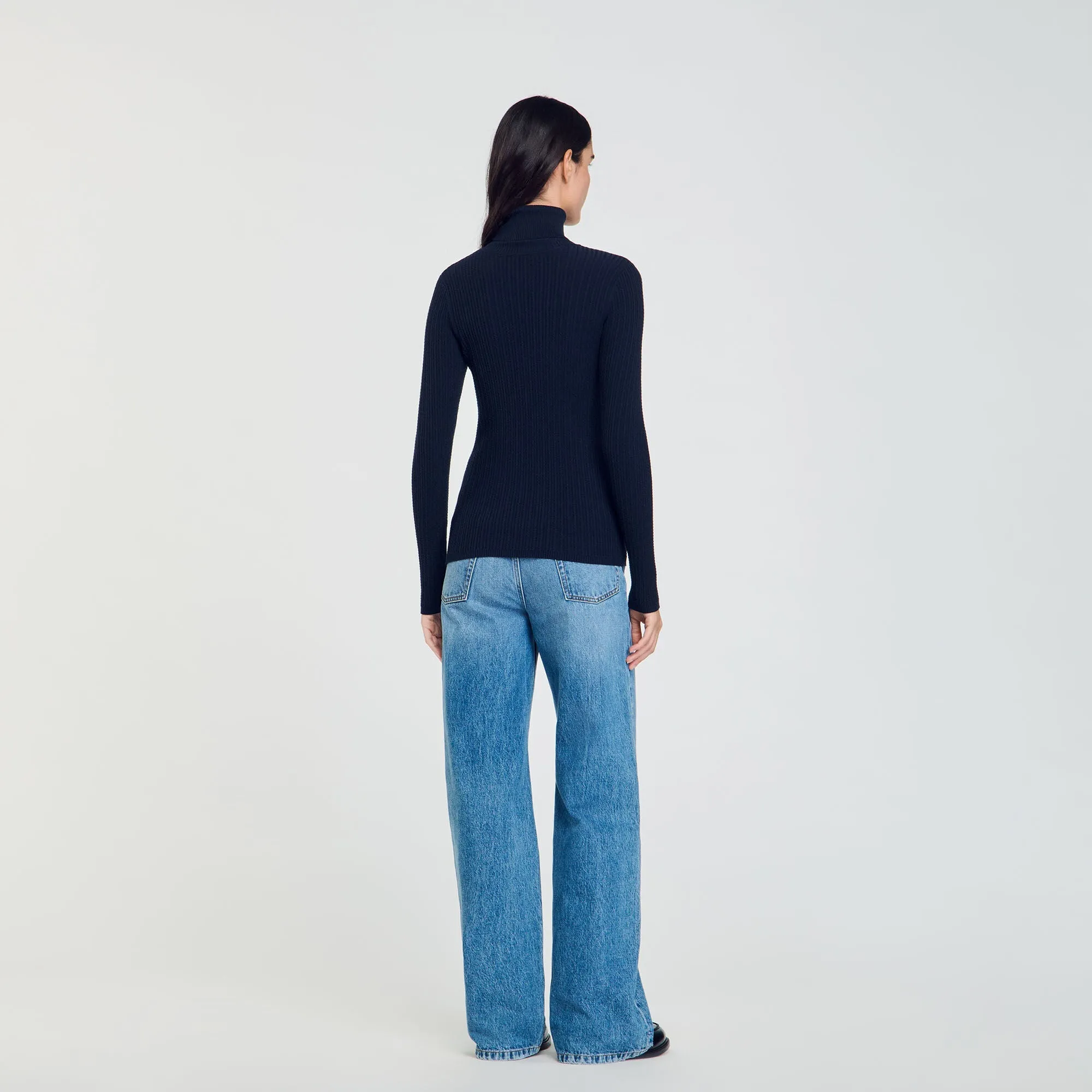 Eline Turtleneck Sweater Navy Blue