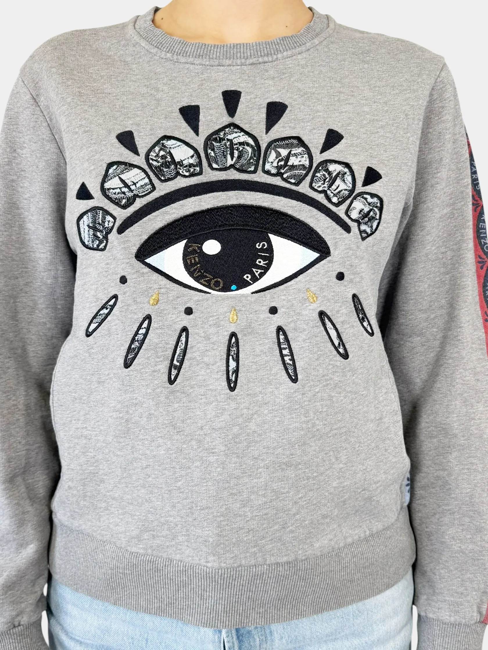 Embroidered Eye Crewneck Sweater - Size S