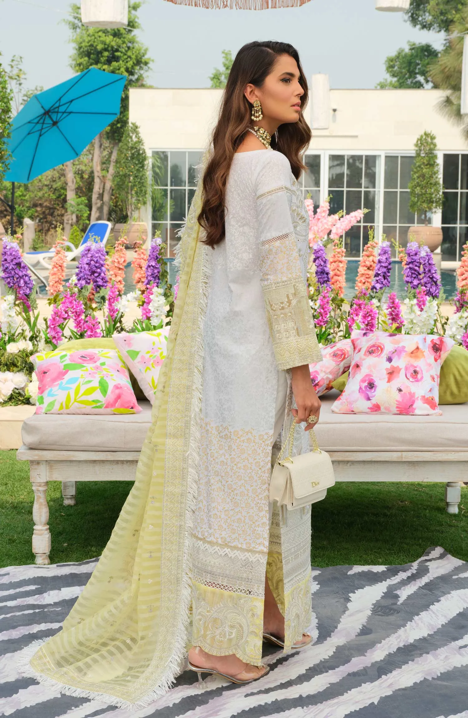 Embroidered Kameez Trouser Dupatta Pakistani Eid Dress
