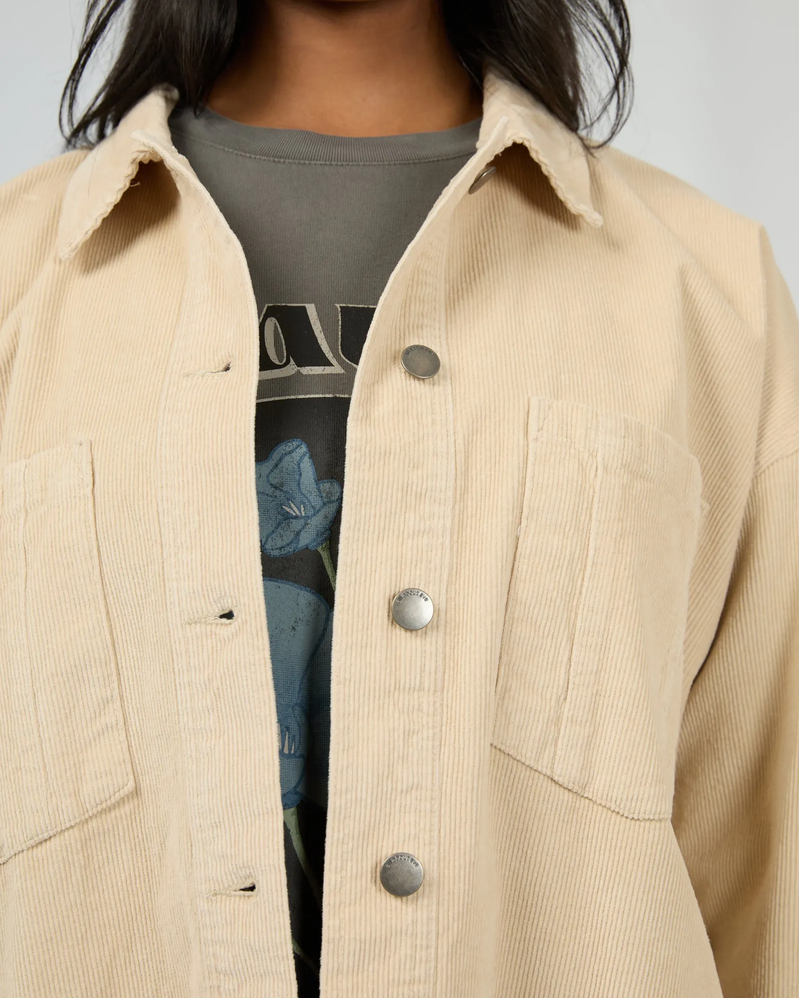 Emma Cord Shacket - Vanilla