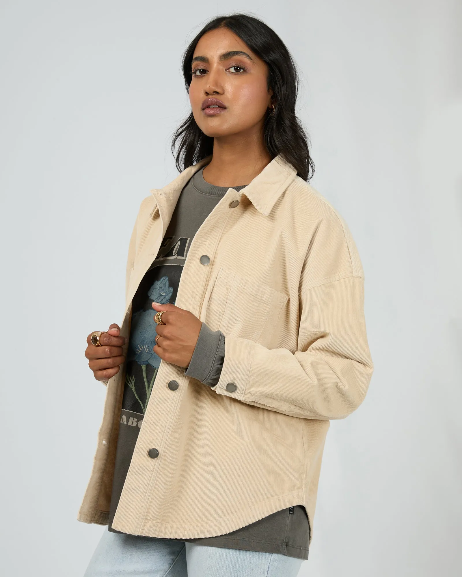 Emma Cord Shacket - Vanilla