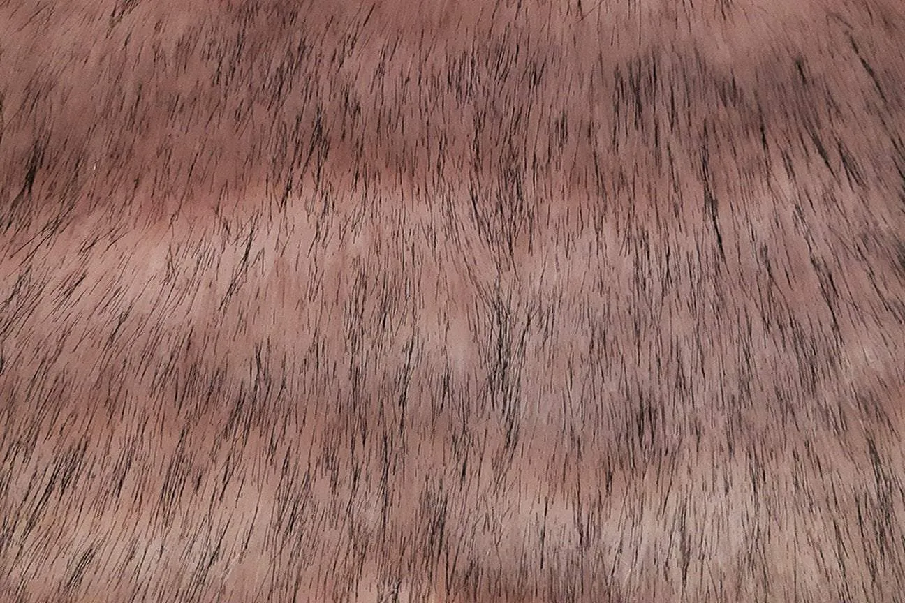 F1: Black Prickle Fur On Dusty Maple Pink Faux Fur - 50