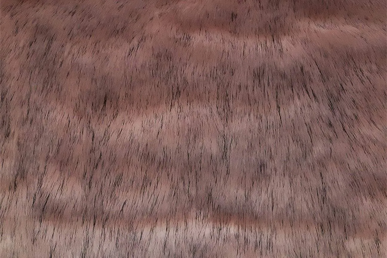 F1: Black Prickle Fur On Dusty Maple Pink Faux Fur - 50