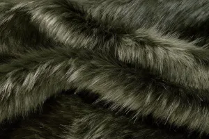 F1: Dark Olive Long Hair With Little Black Prickle Faux Fur