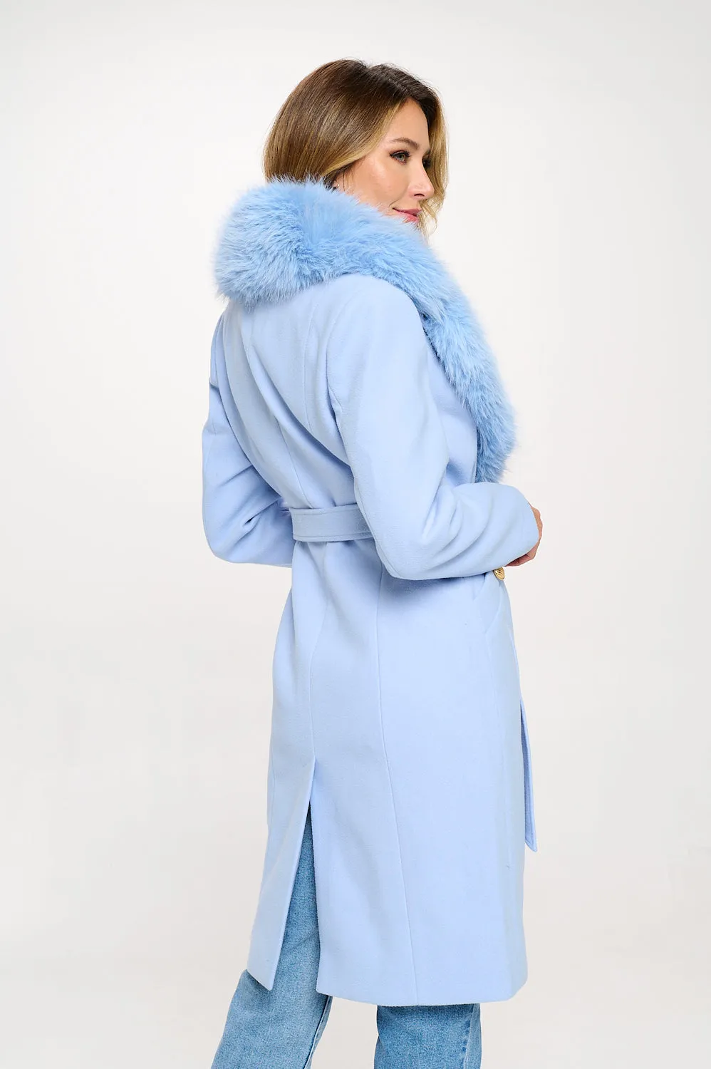 Faux Fur Collar Coat
