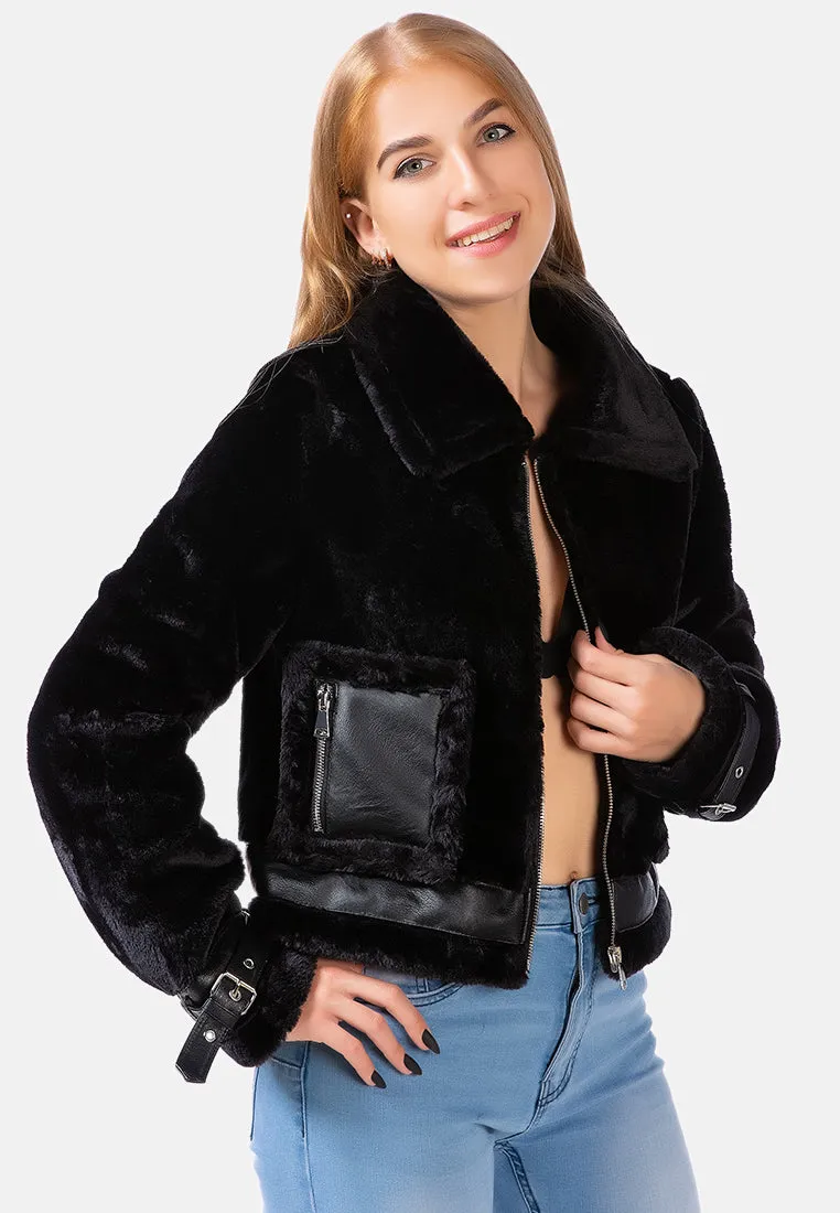 Faux Fur Collared Jacket