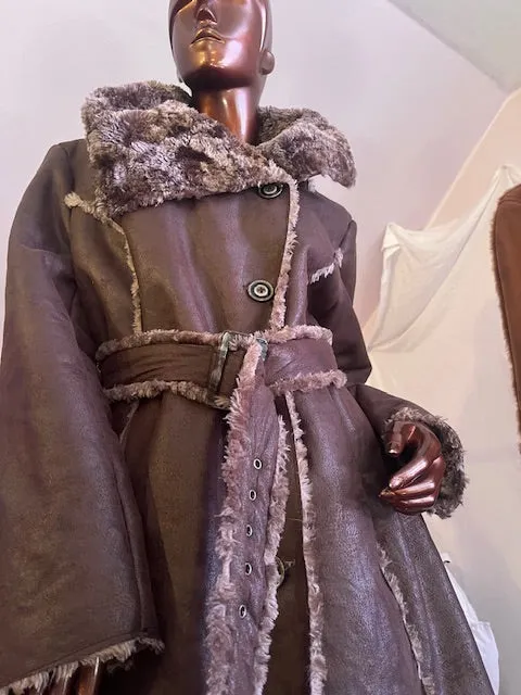 FAUX LEATHER BELTED, Size XL  #1496