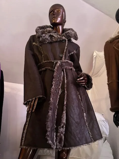 FAUX LEATHER BELTED, Size XL  #1496