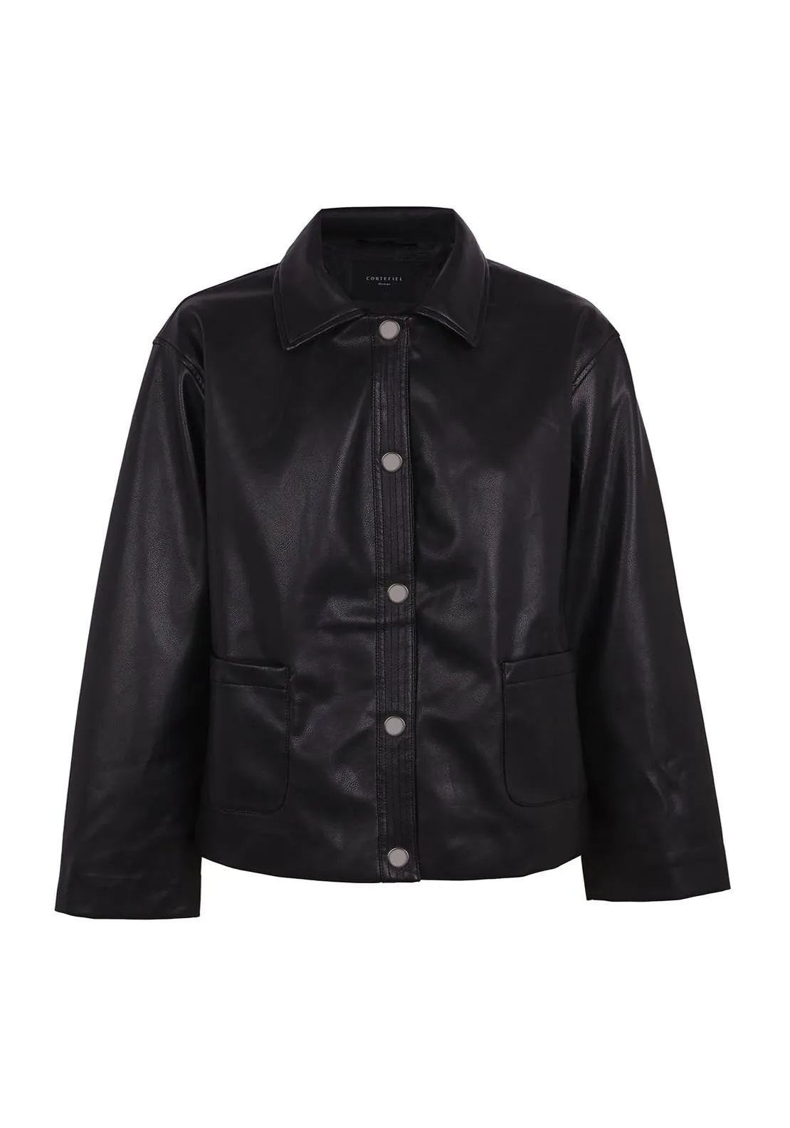 Faux Leather Jacket - Black