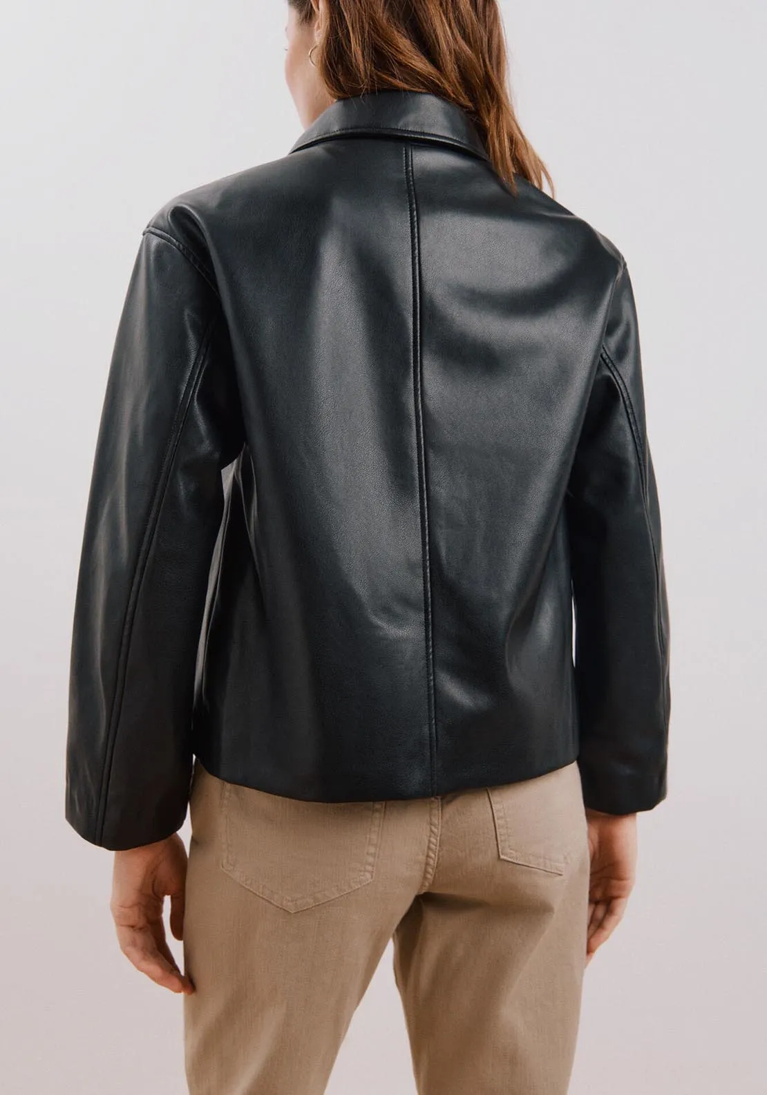 Faux Leather Jacket - Black