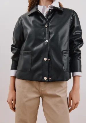 Faux Leather Jacket - Black