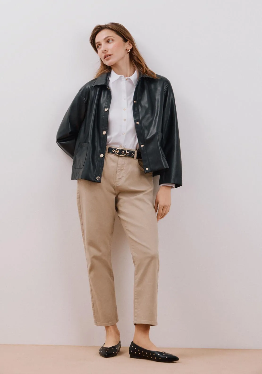 Faux Leather Jacket - Black