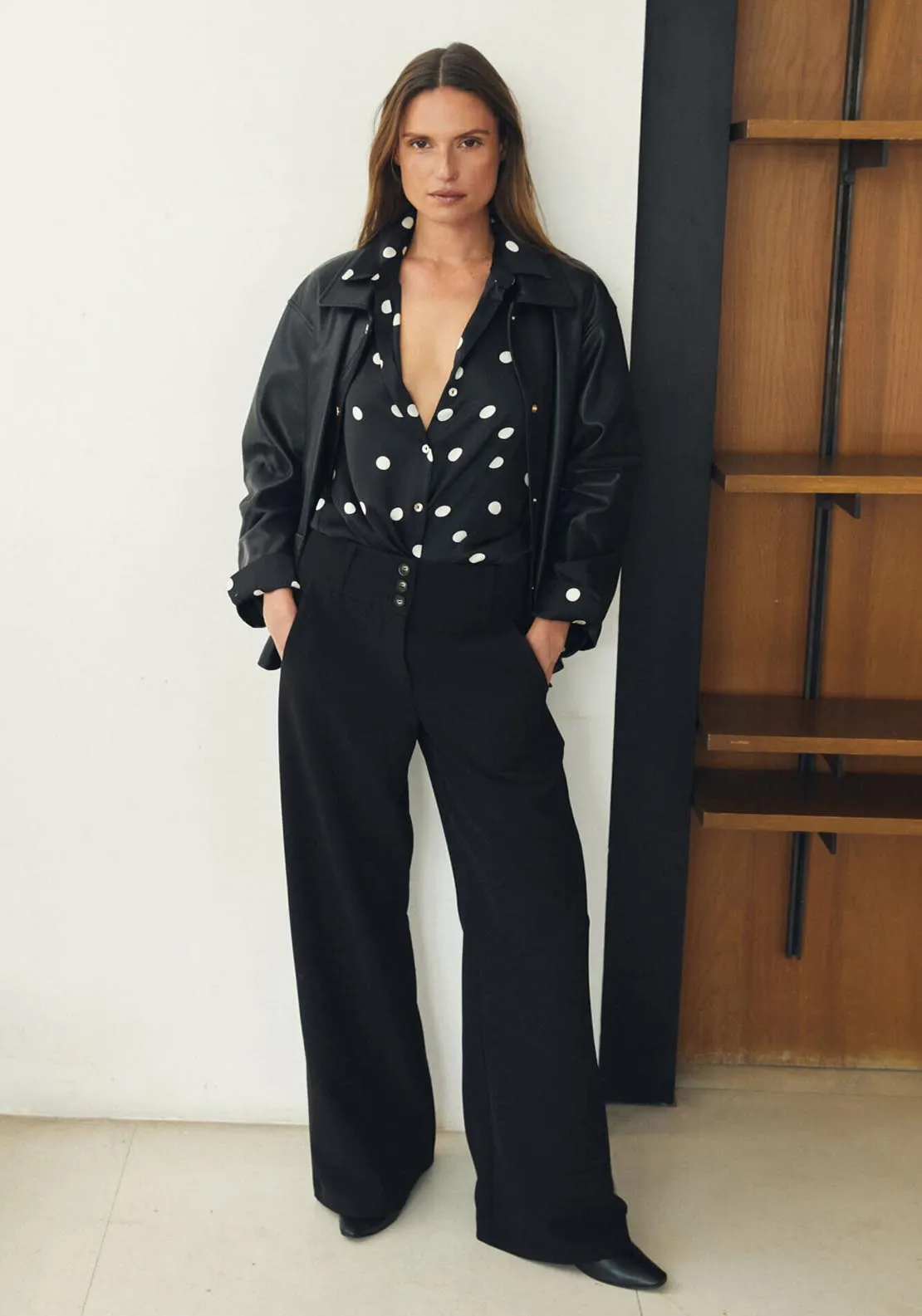 Faux Leather Jacket - Black