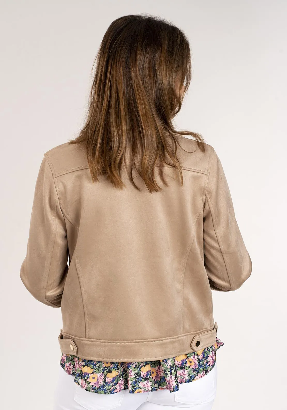Faux Suede Jacket - Sand