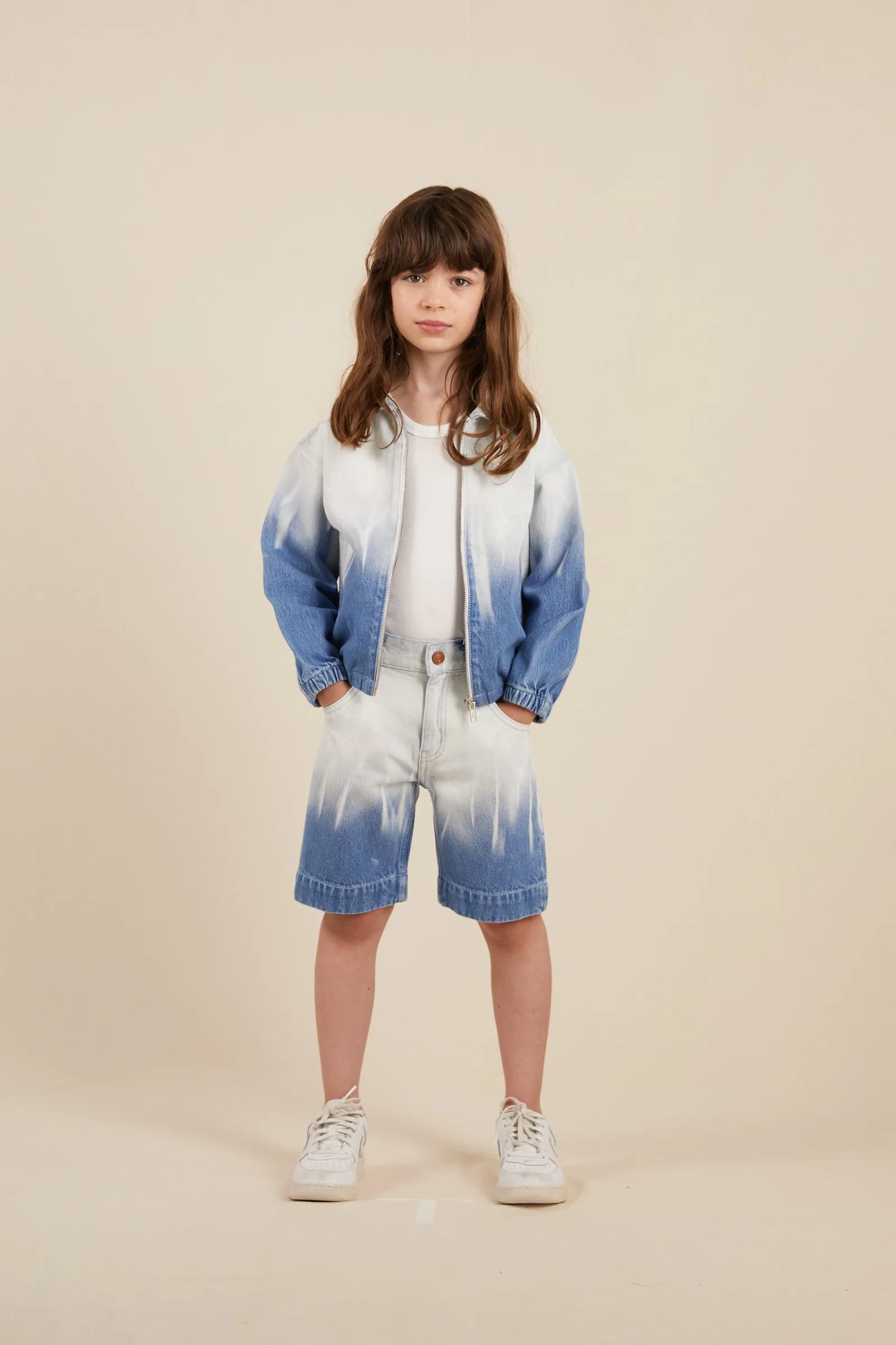 FLAME BLEACHED BLUE DIP DYE OVERSIZED FIT DENIM JACKET
