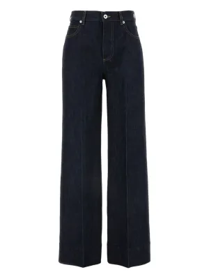 Flared-leg denim jeans
