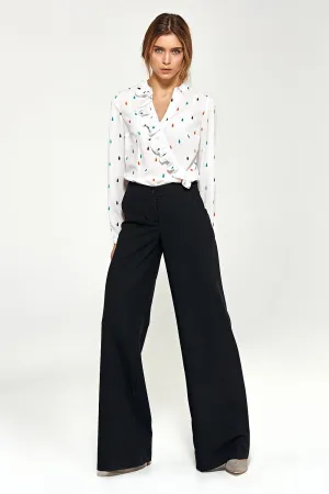 Flared Palazzo Trousers with Pockets