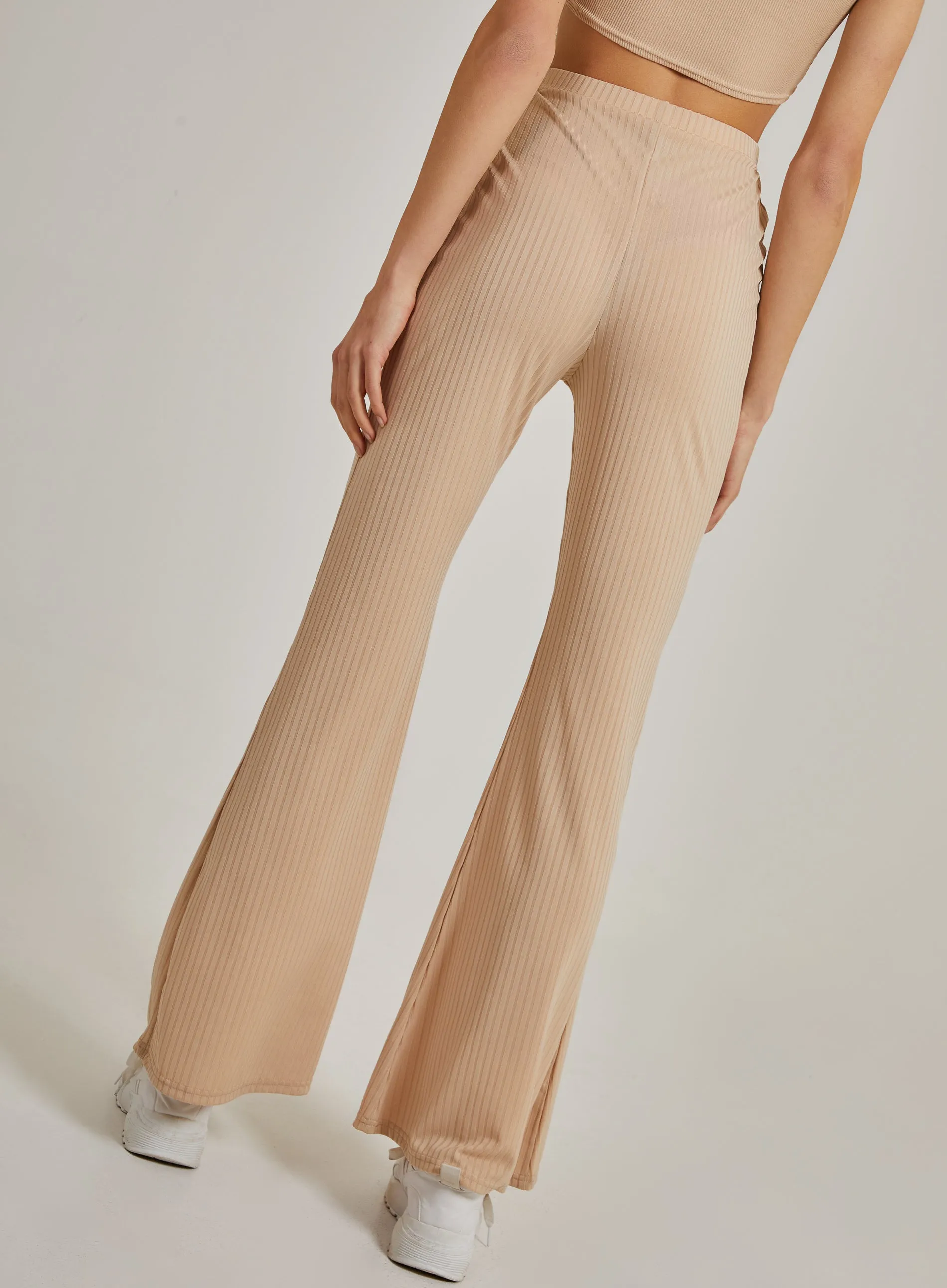 Flared Ribbed Trousers