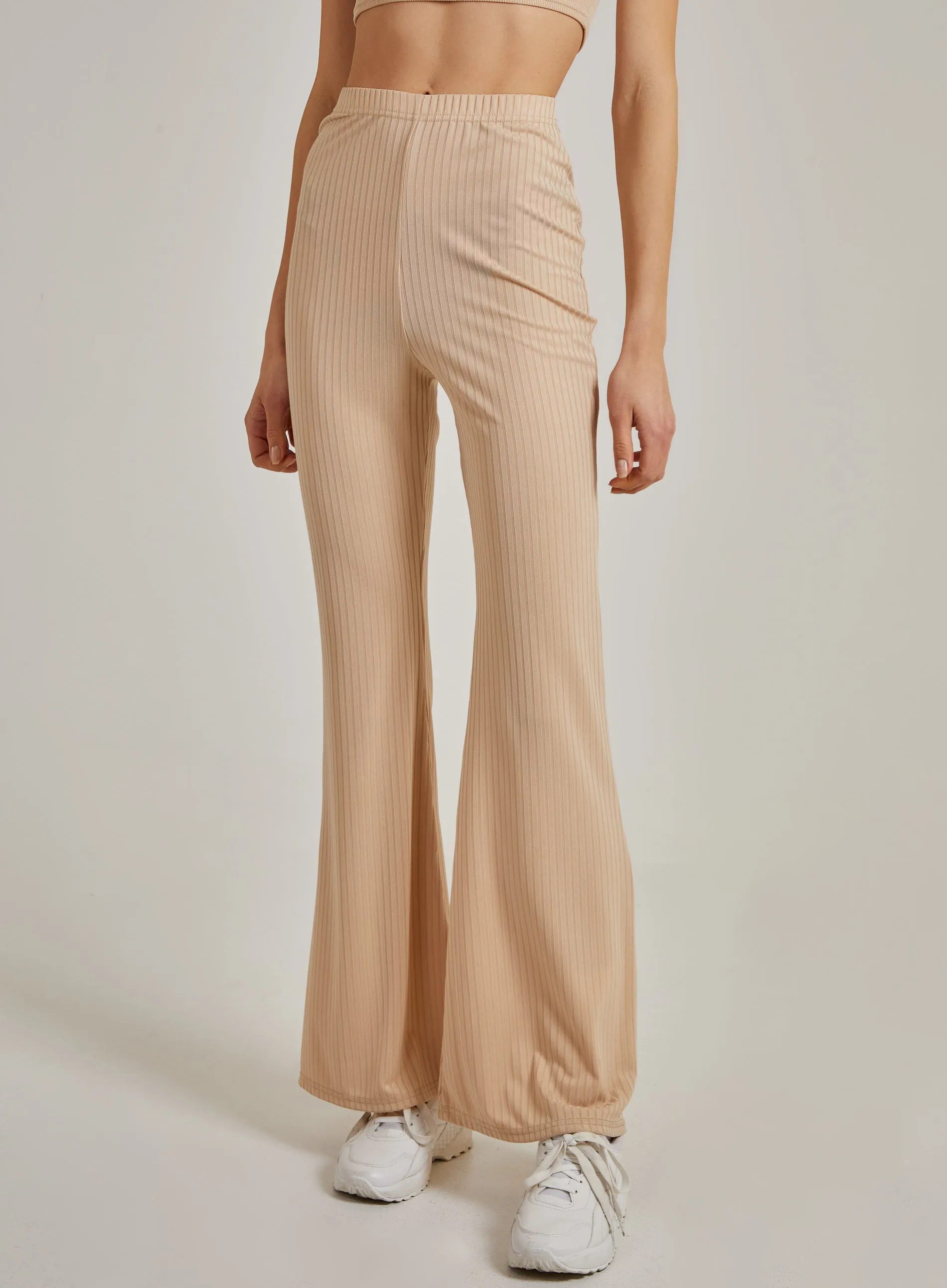 Flared Ribbed Trousers