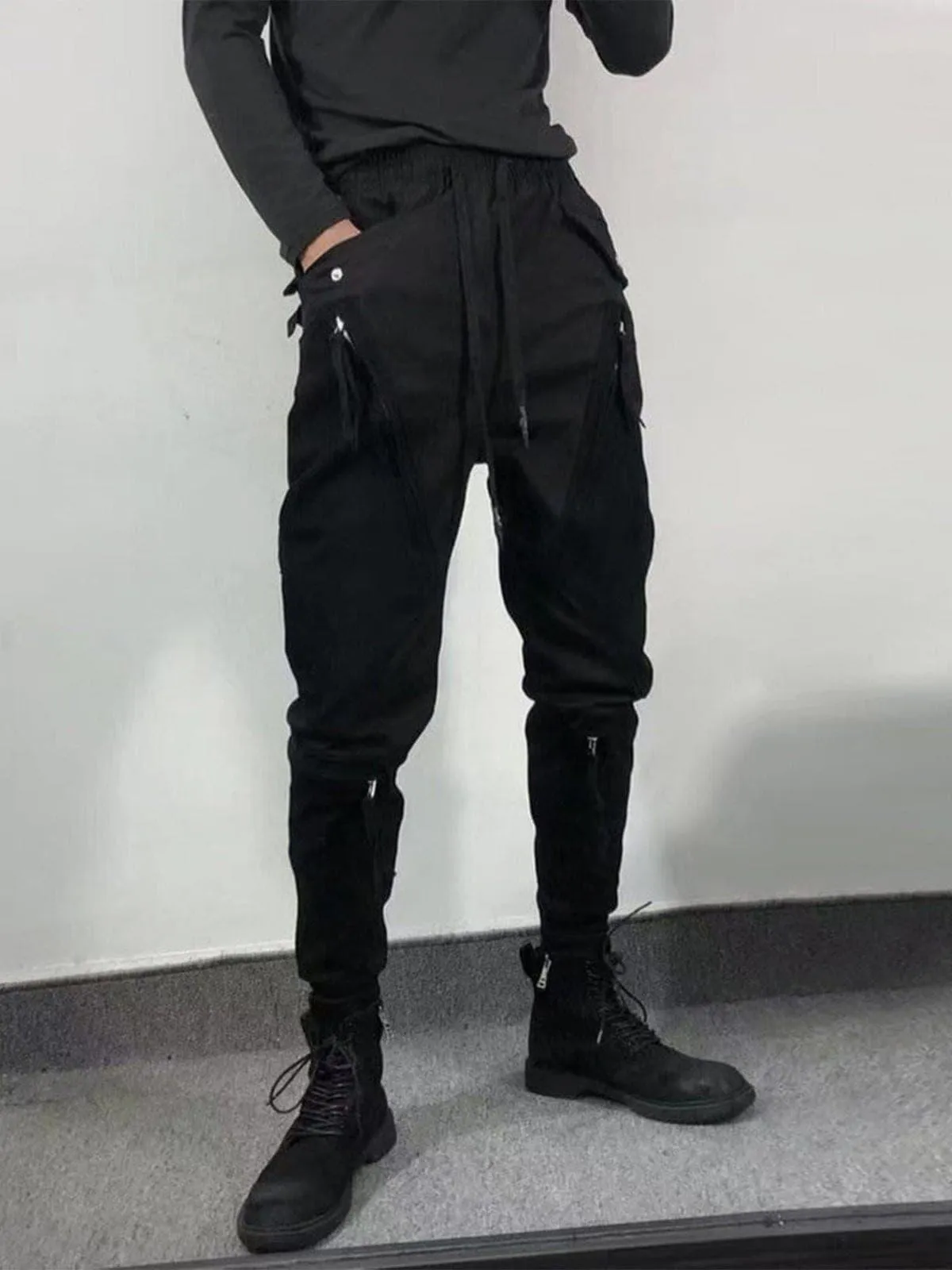 Function Patchwork Zipper Cargo Pants