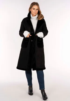 Fur Jacket With Pockets - Black