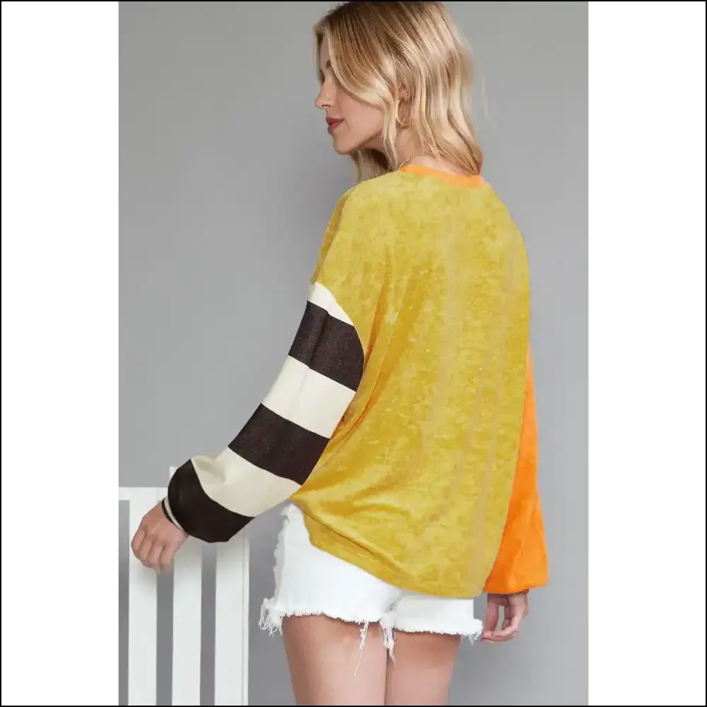 Ginger Patchwork Striped Top: Dress Like you Found it at Needful Things 😜