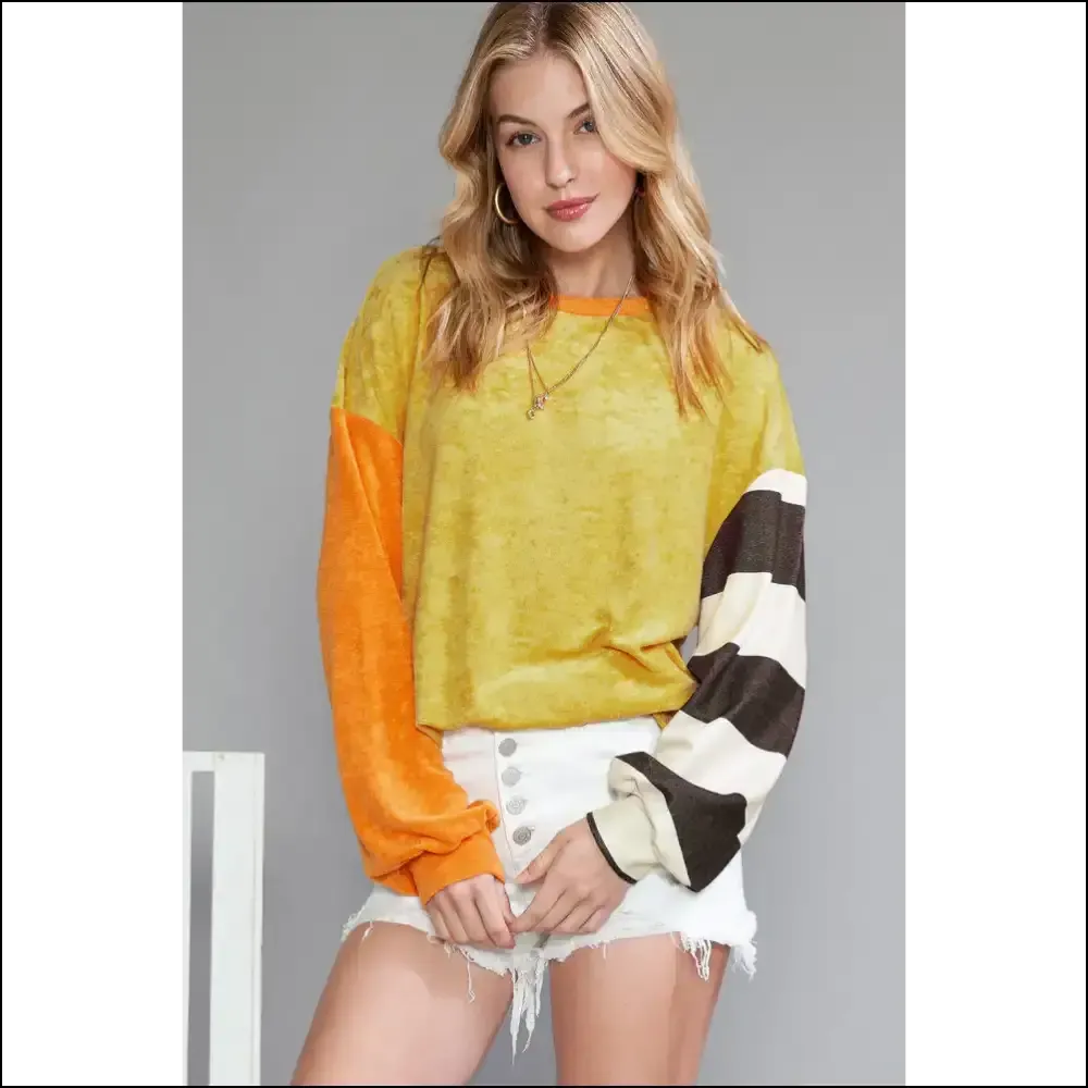 Ginger Patchwork Striped Top: Dress Like you Found it at Needful Things 😜