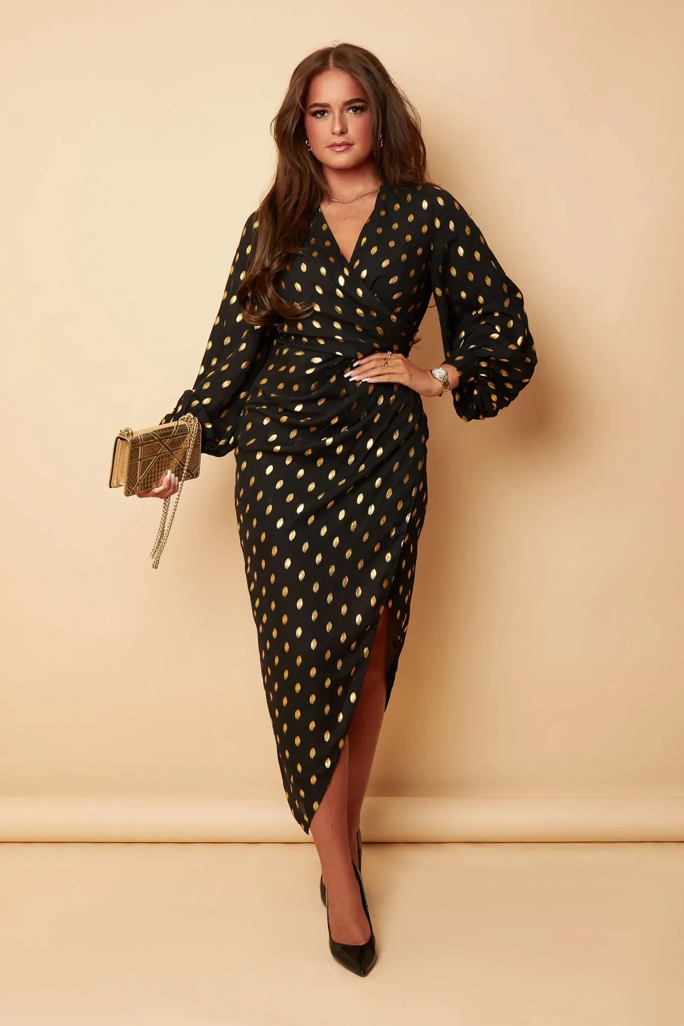 Girl In Mind Elsa Long Sleeve Wrap Dress