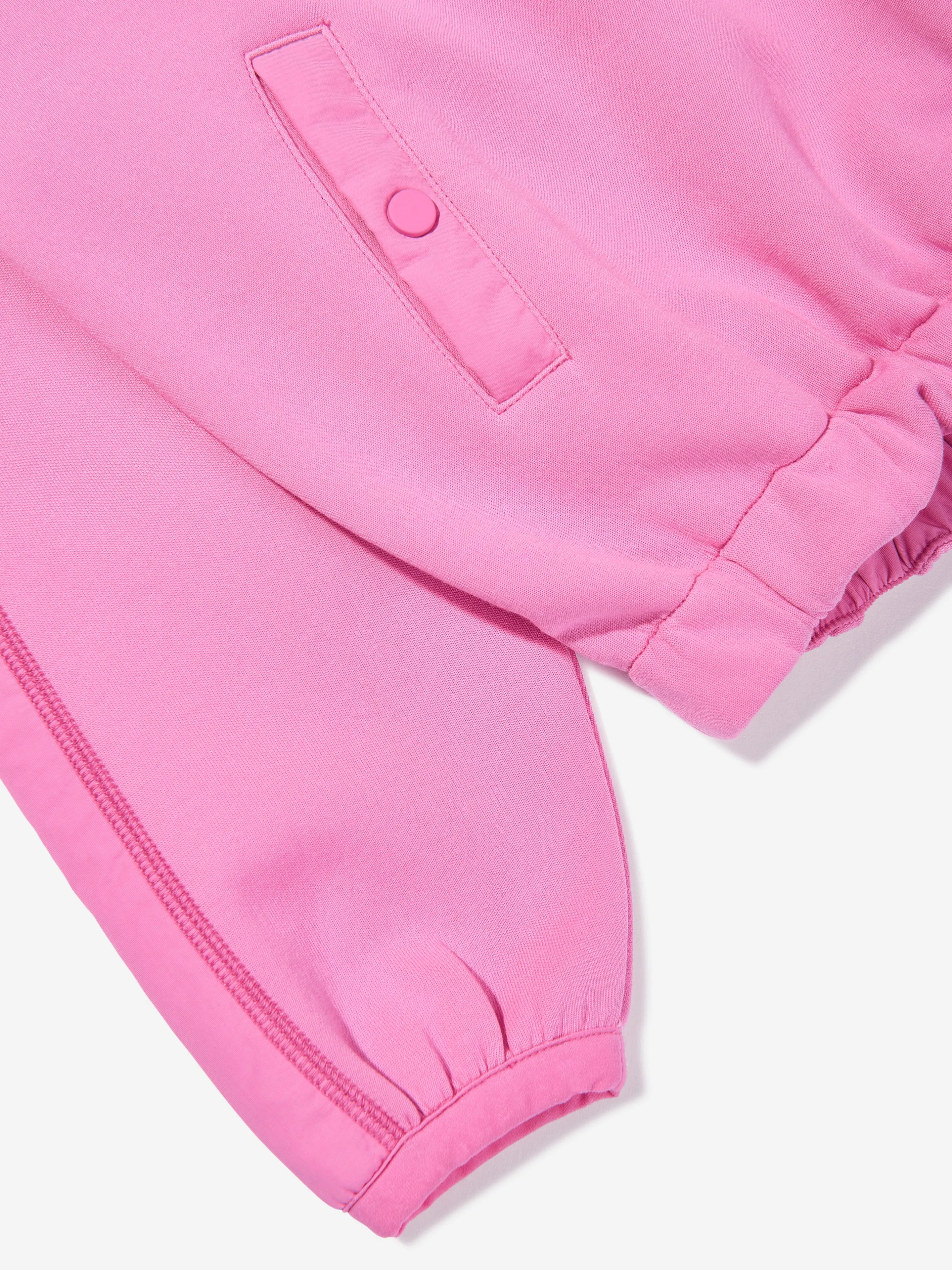 Girls Half Zip Hybrid Sweatshirt in Pink