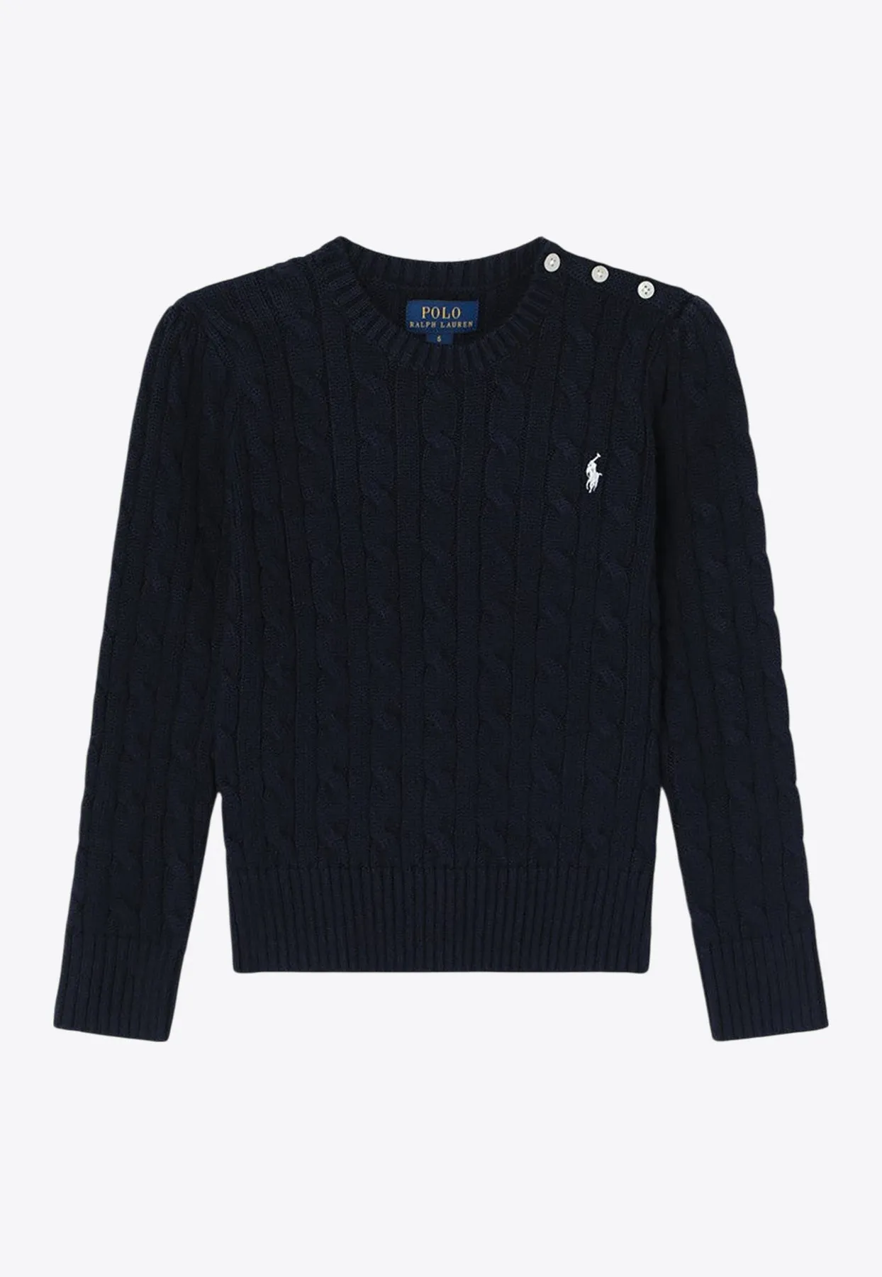 Girls Logo Embroidered Knitted Sweater