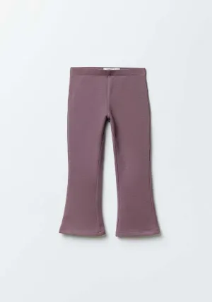 Girls Plush flared trousers - Purple