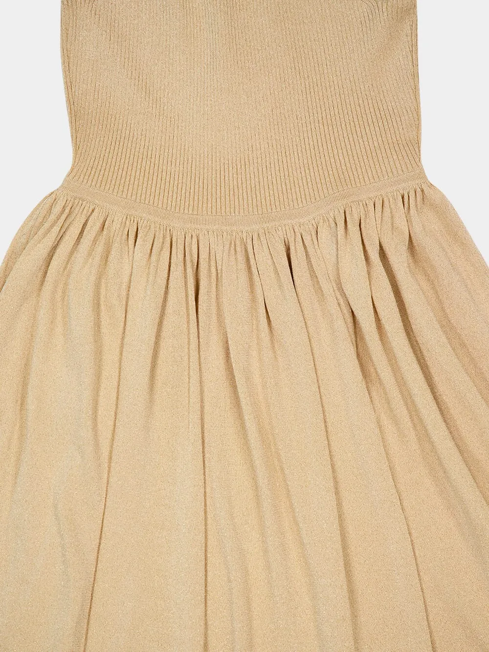 Gold Crush Metallic Asymmetric Maxi Dress