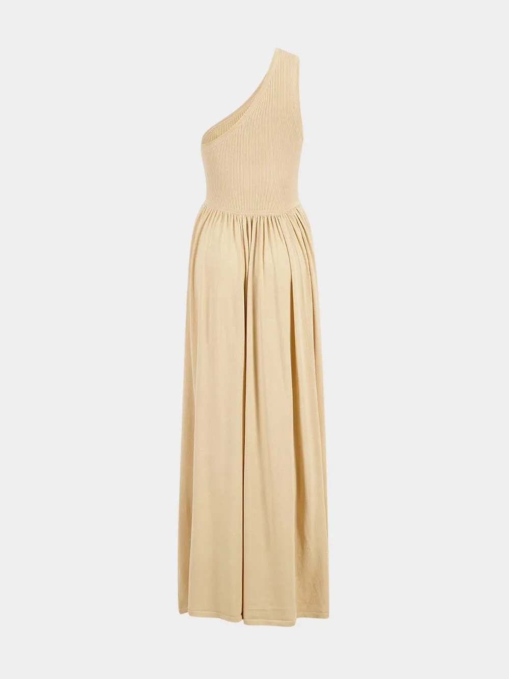 Gold Crush Metallic Asymmetric Maxi Dress