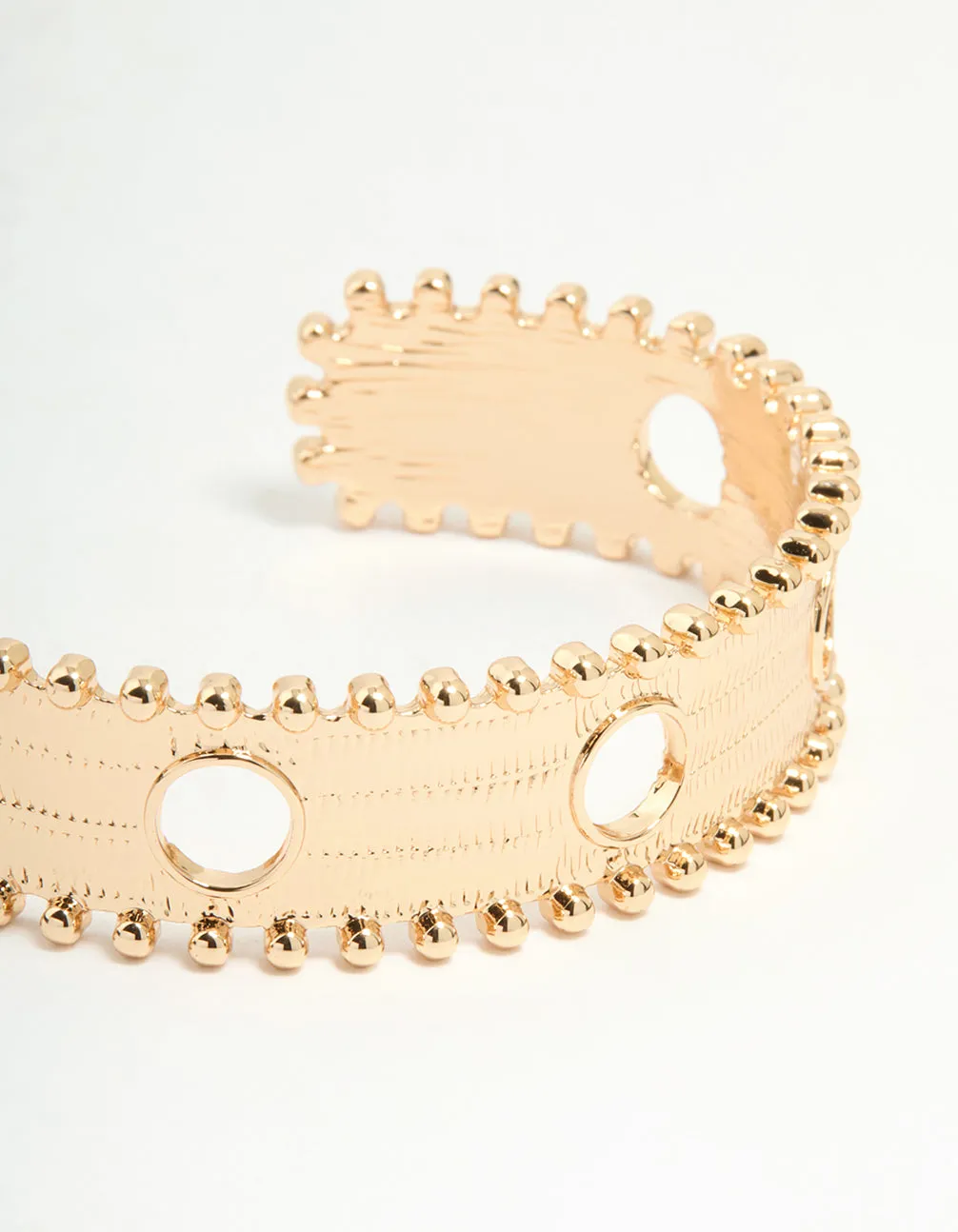 Gold Textured Cutout Wrist Cuff