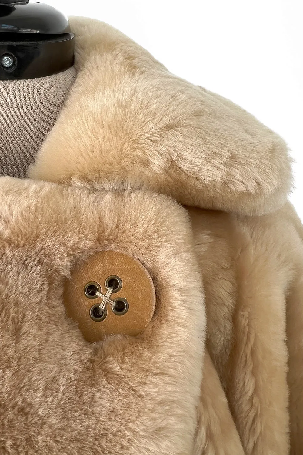 Gorgeous 1980s Christian Dior 'Teddy Bear Soft Thick Faux Fur Swing Tent Flare Coat