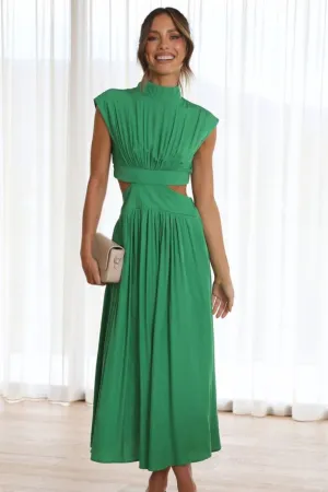 Grace Cutout Mock Neck Sleeveless Ruched Dress