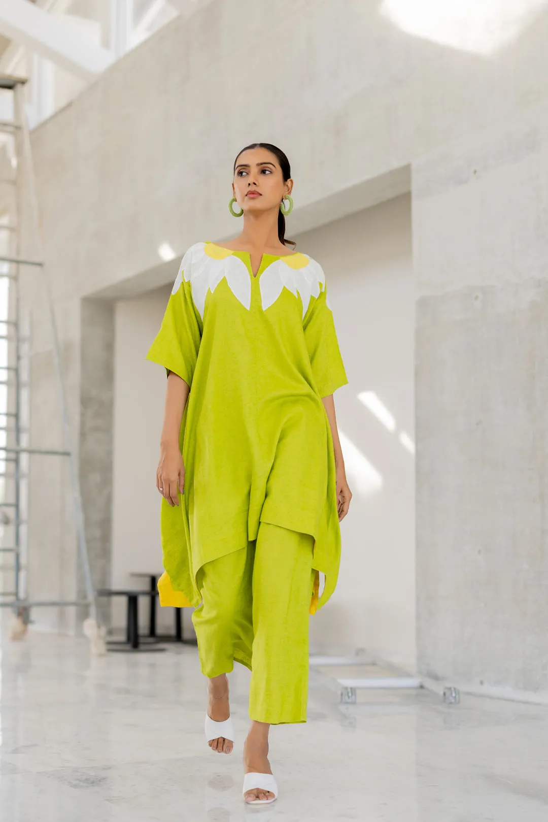 Green Sunflower Applique Tunic
