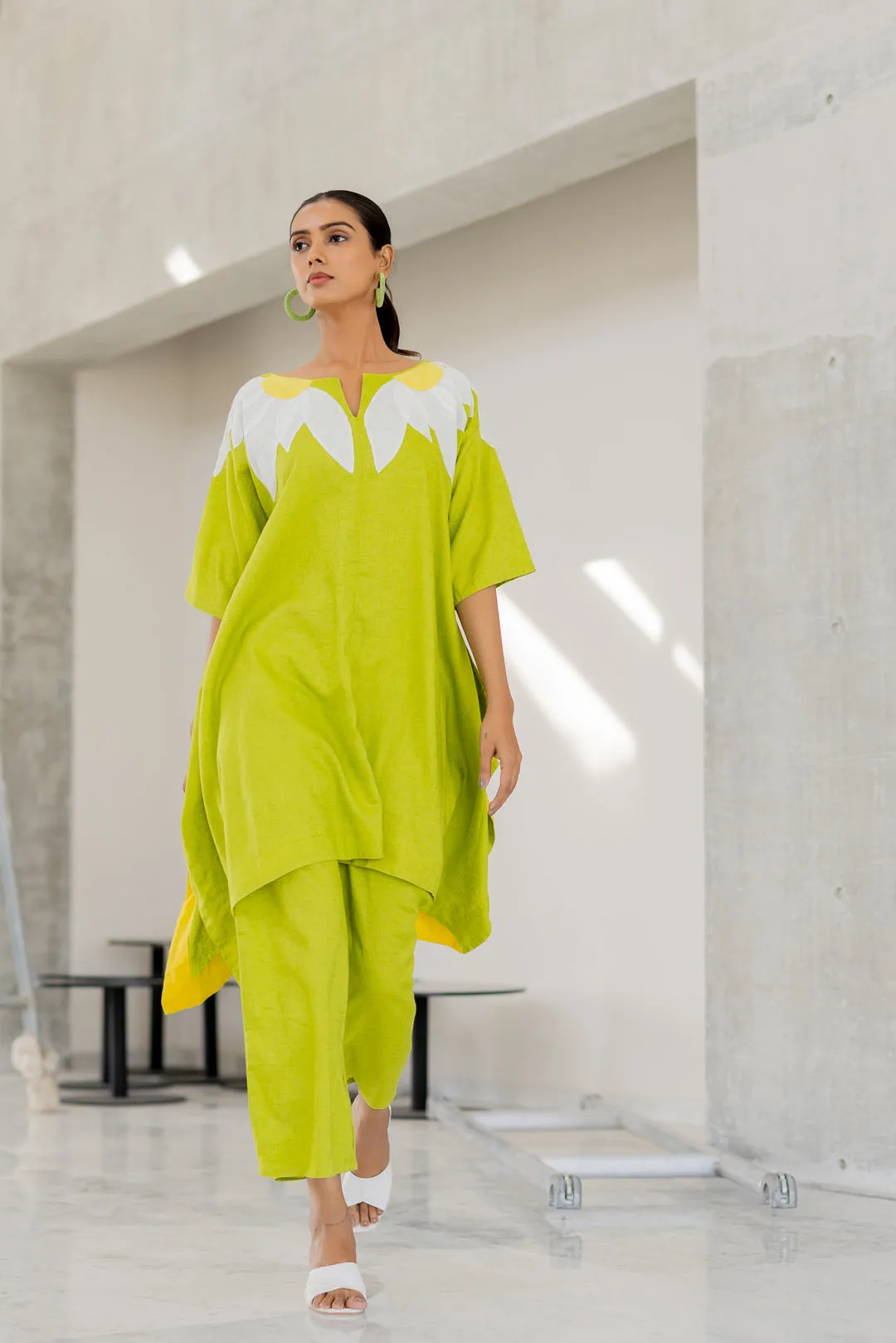 Green Sunflower Applique Tunic