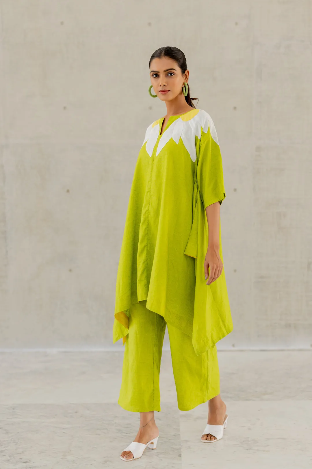 Green Sunflower Applique Tunic