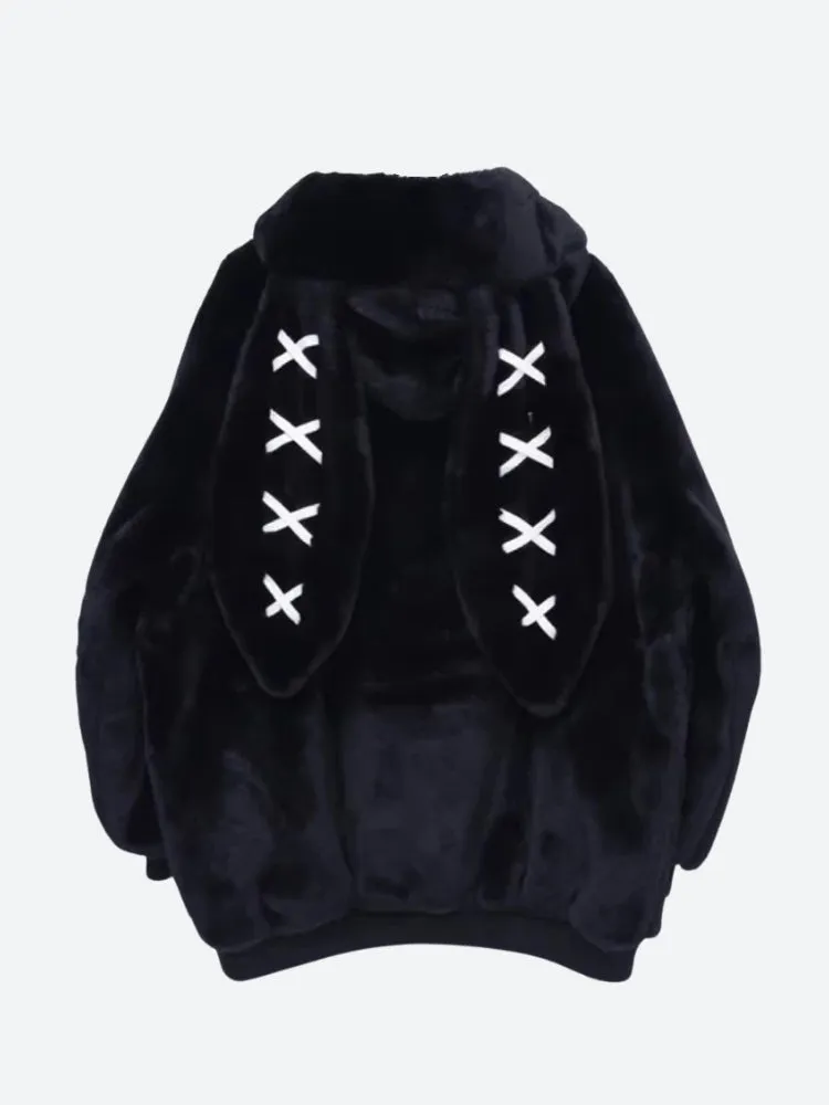 Grunge Rabbit Ear Plush Jacket