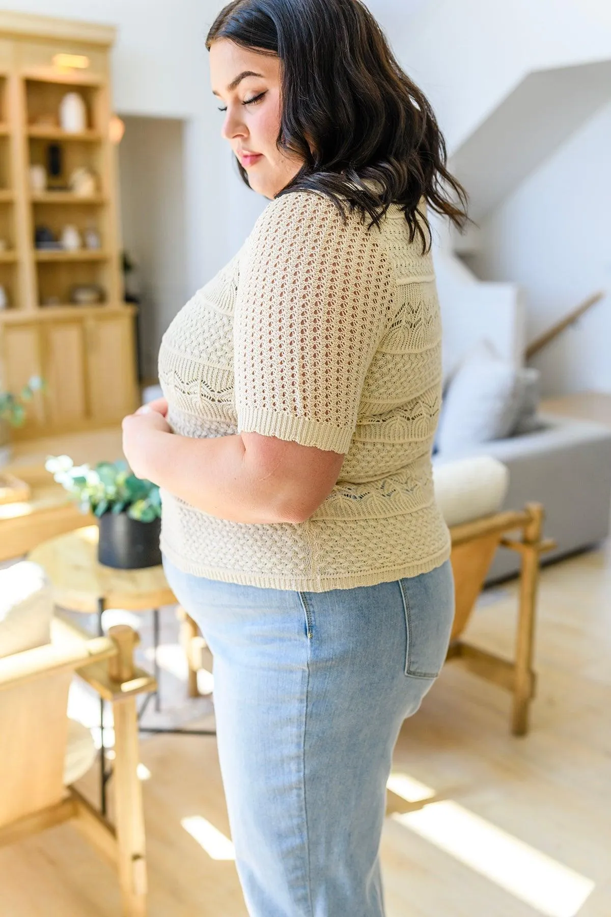 Hazel Blues® |  Thea Crocheted Knit Top