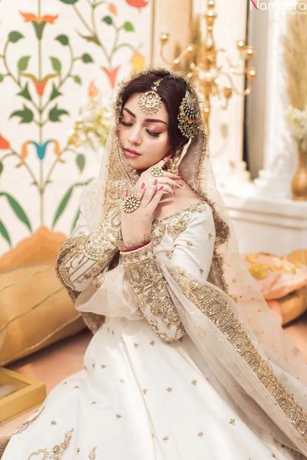 Heavy Embellished Pakistani White Mehndi Frock #BN1013