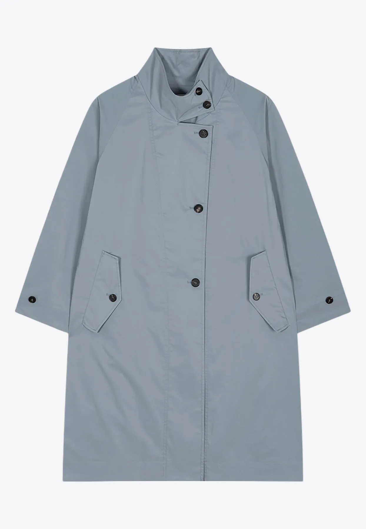 High-Neck Single-Breasted Coat