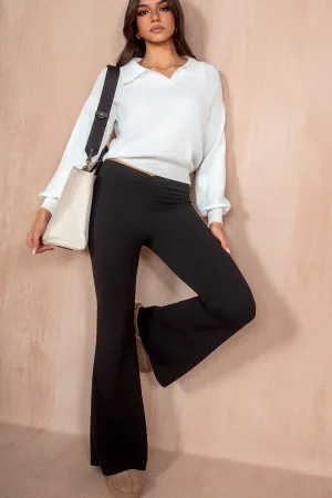 Inga Black Flared Trousers