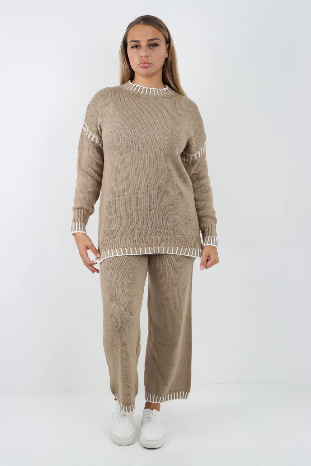 Italian Patch Knitted Co-Ord Set Tracksuit