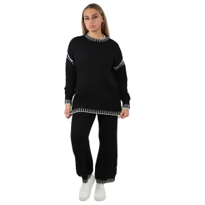Italian Patch Knitted Co-Ord Set Tracksuit