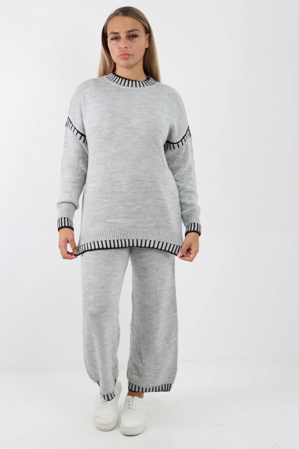 Italian Patch Knitted Co-Ord Set Tracksuit
