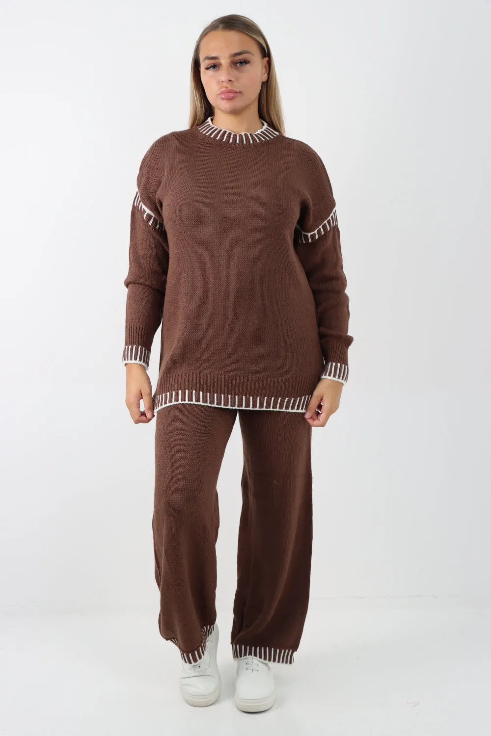 Italian Patch Knitted Co-Ord Set Tracksuit